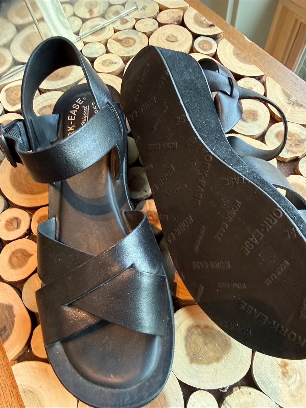 Kork-Ease New Black Sandals 9M - Picture 3 of 8